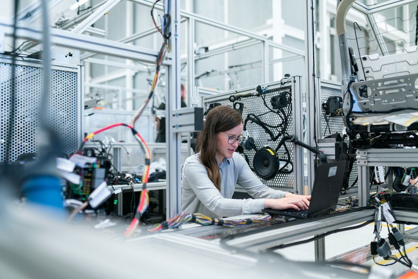 Engineer working on a laptop